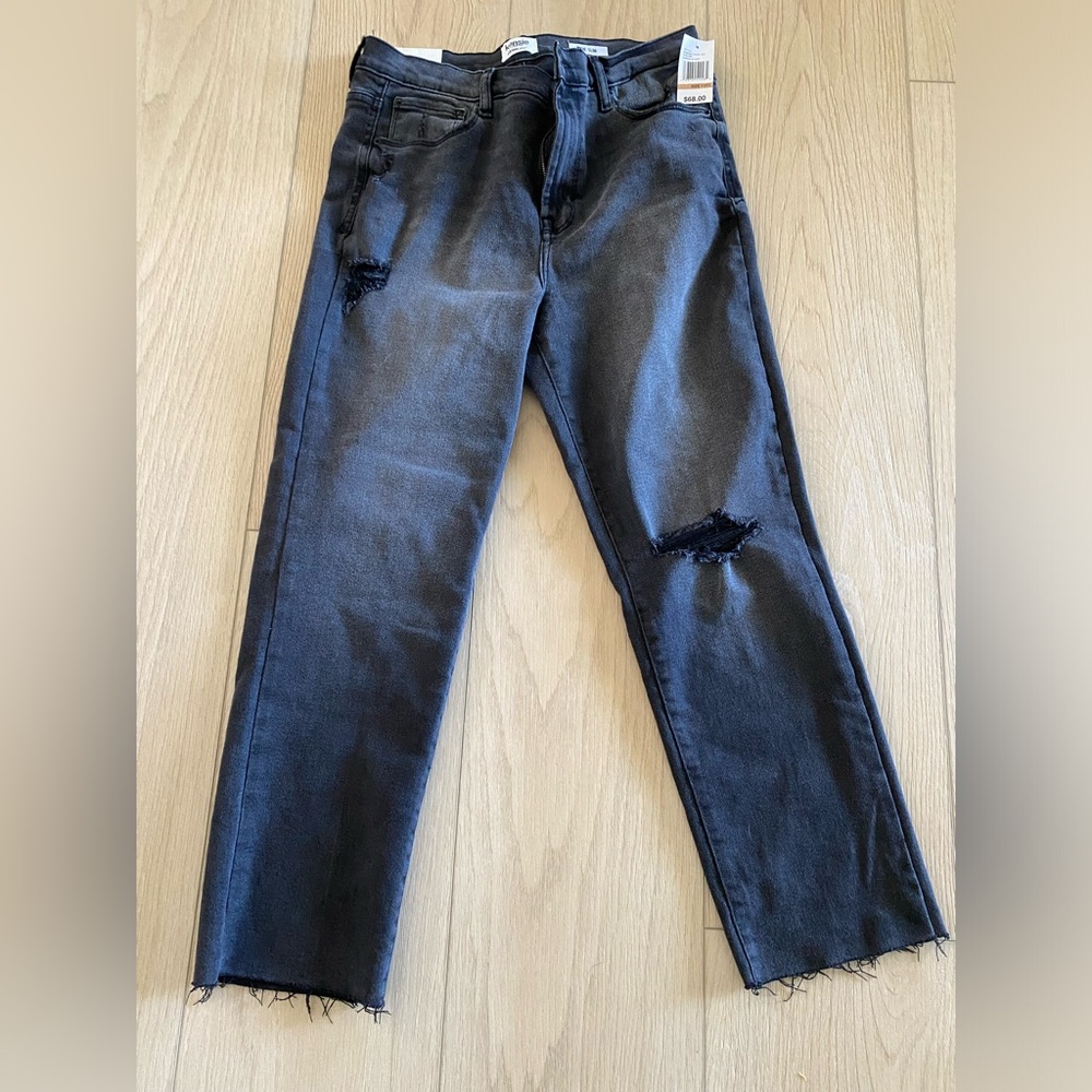 Kensie Women's Black Distressed Slim Jeans